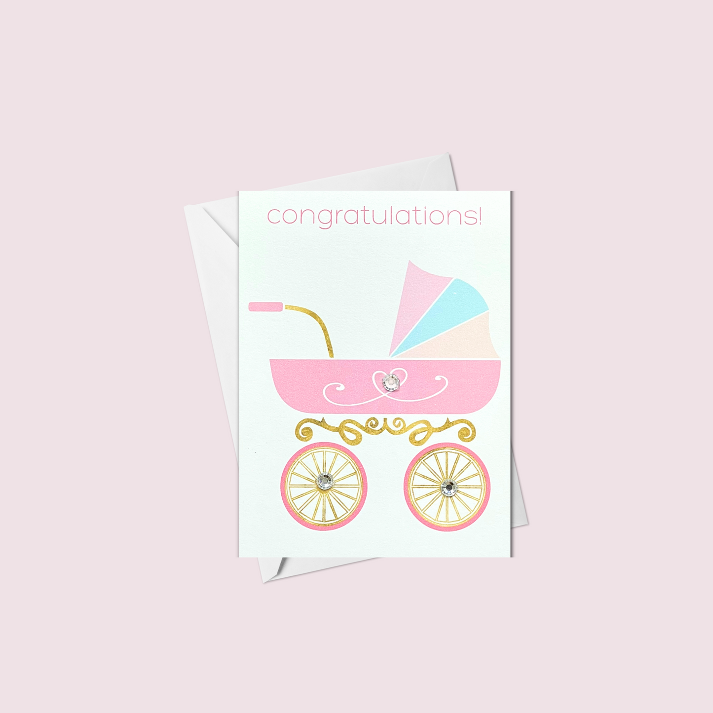 Mini Congratulations! Pink Baby Carriage