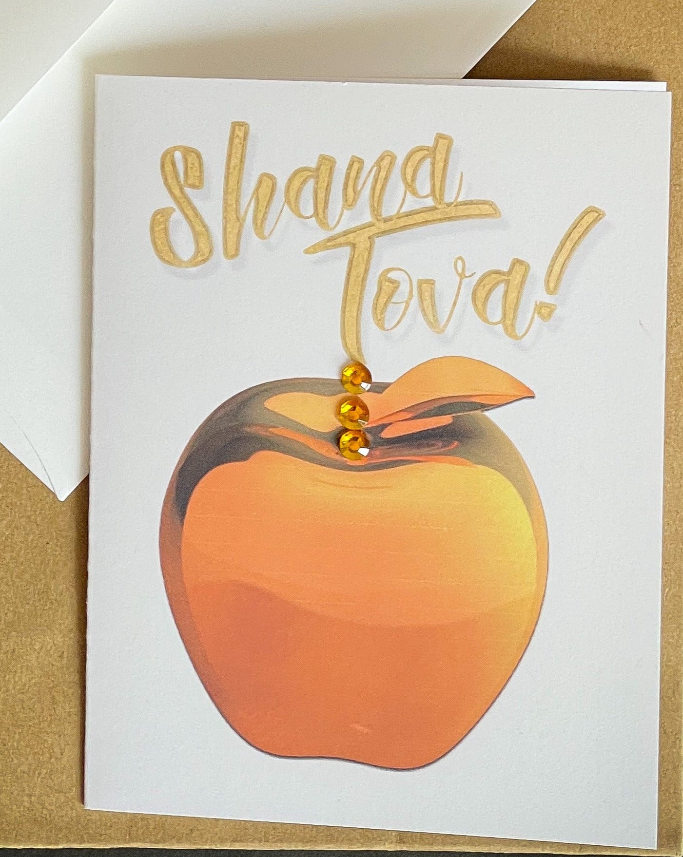 Shana Tova! Rosh Hashanah Gold Apple Card