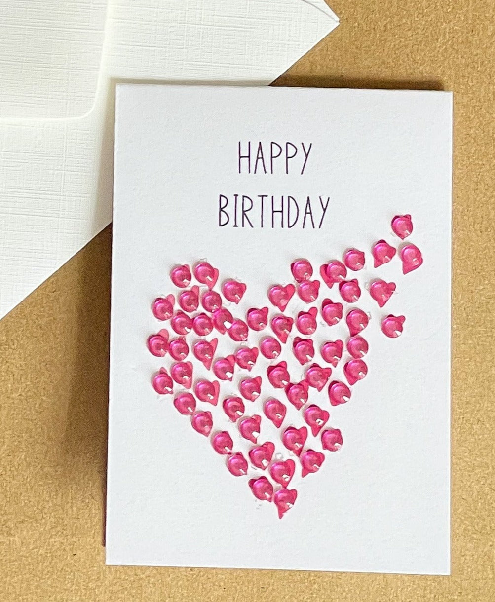 Mini Happy Birthday Day Fly Away Hearts Pink