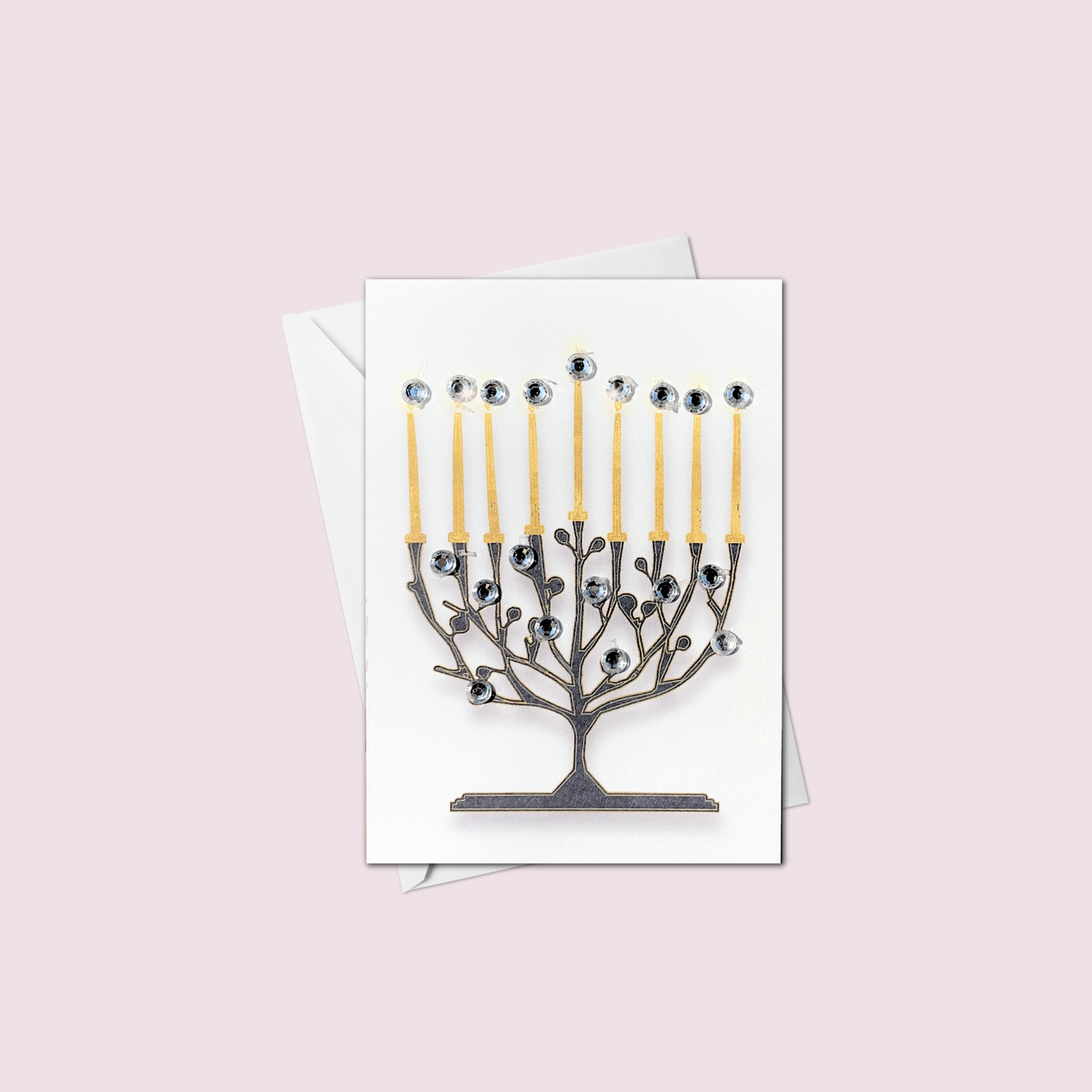 Mini Black Menorah Greeting Card