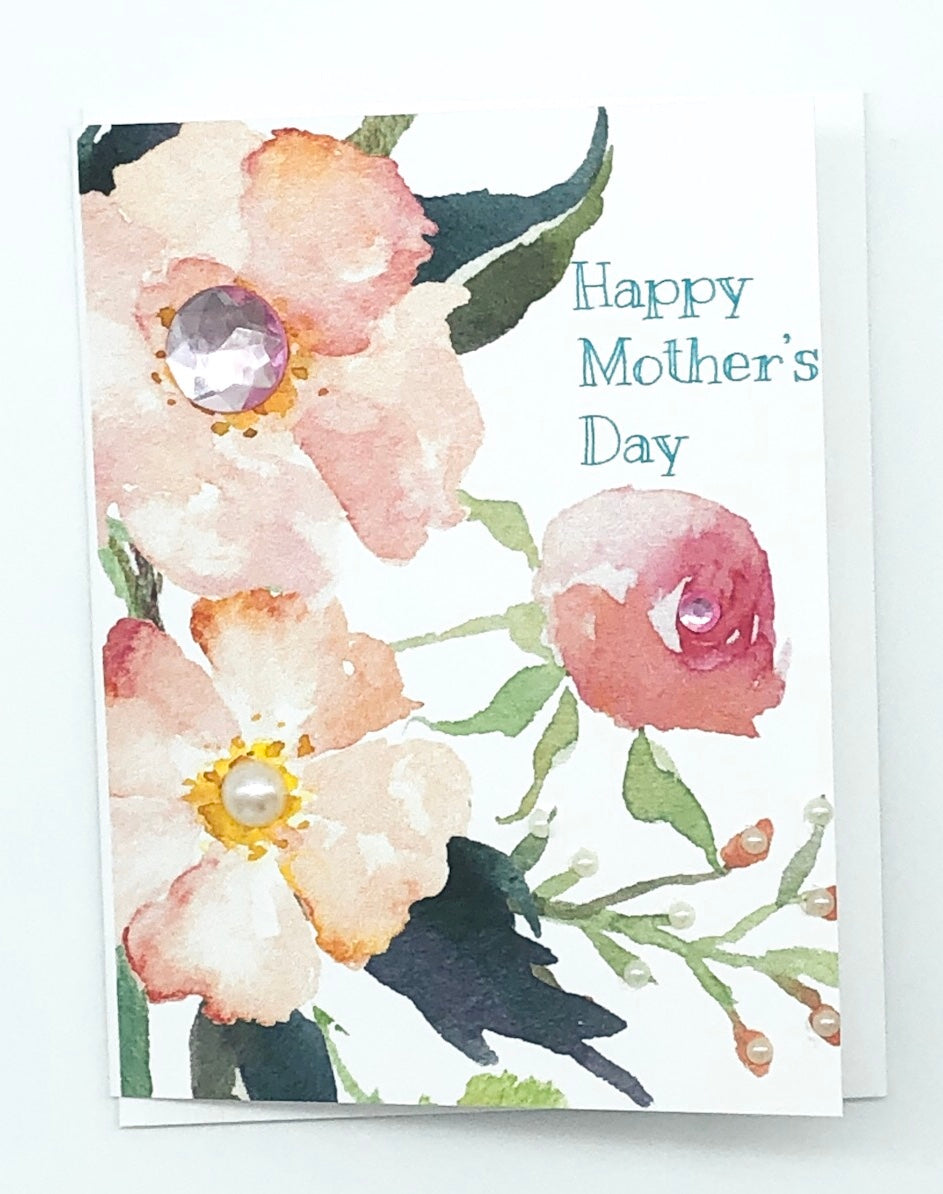 Happy Mother's Day Peach Floral Greeting Card