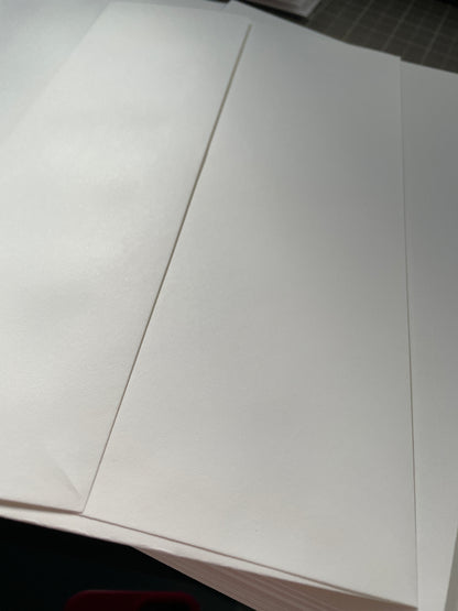 A-10 envelopes sub80 bright white woven finish Strathmore.  square flap