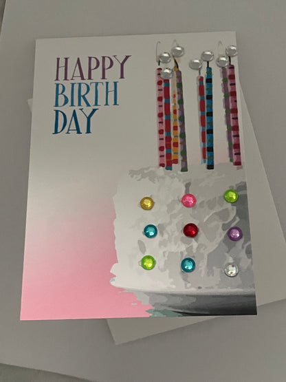 Mini Happy Birthday Half Cake Greeting Card