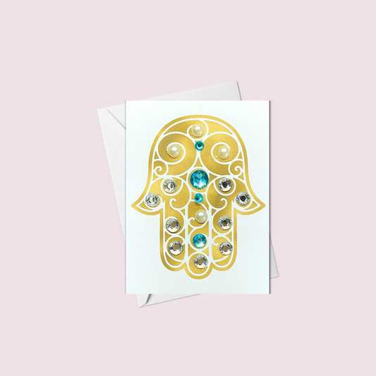 Mini Gold Hamsa Greeting Card