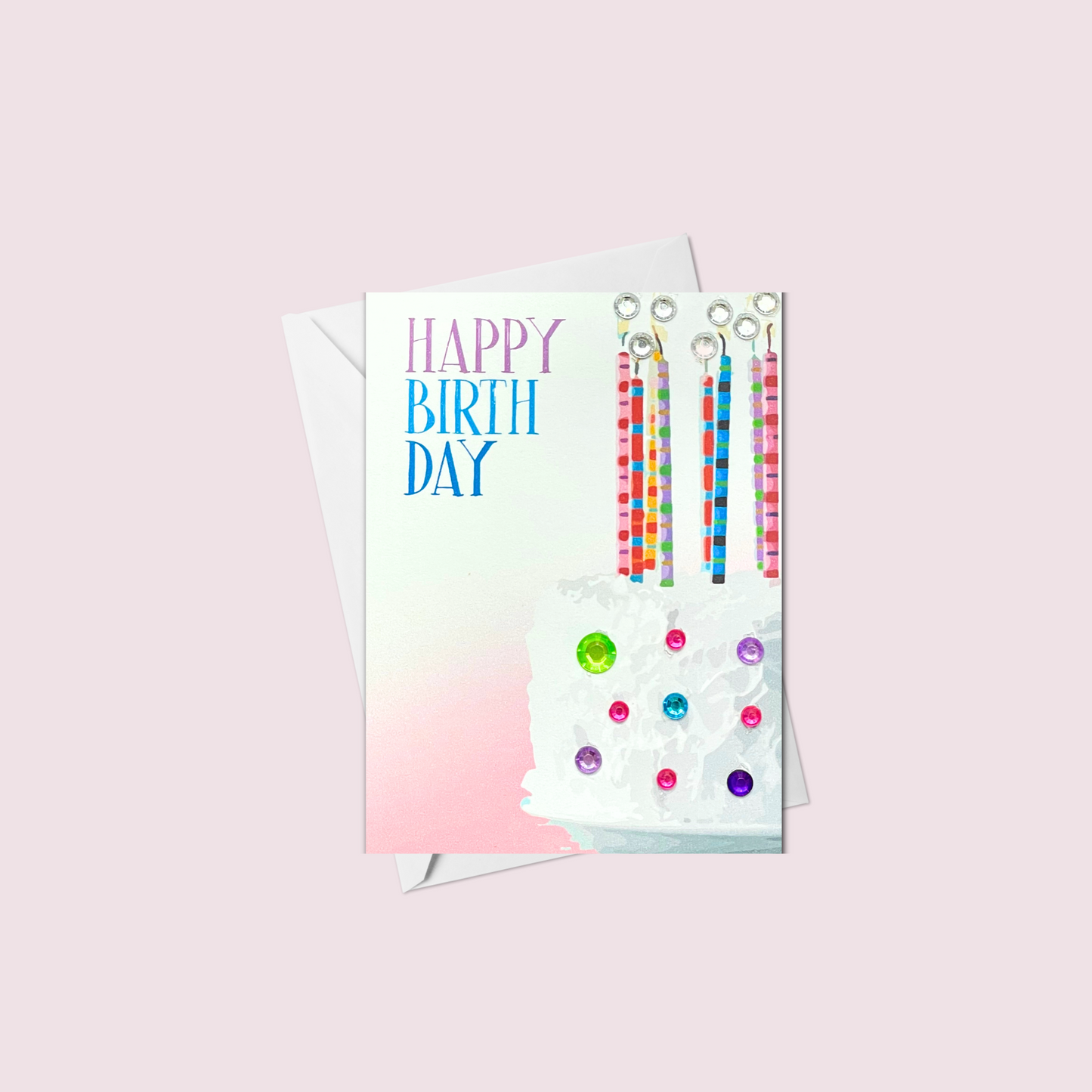 Mini Happy Birthday Half Cake Greeting Card