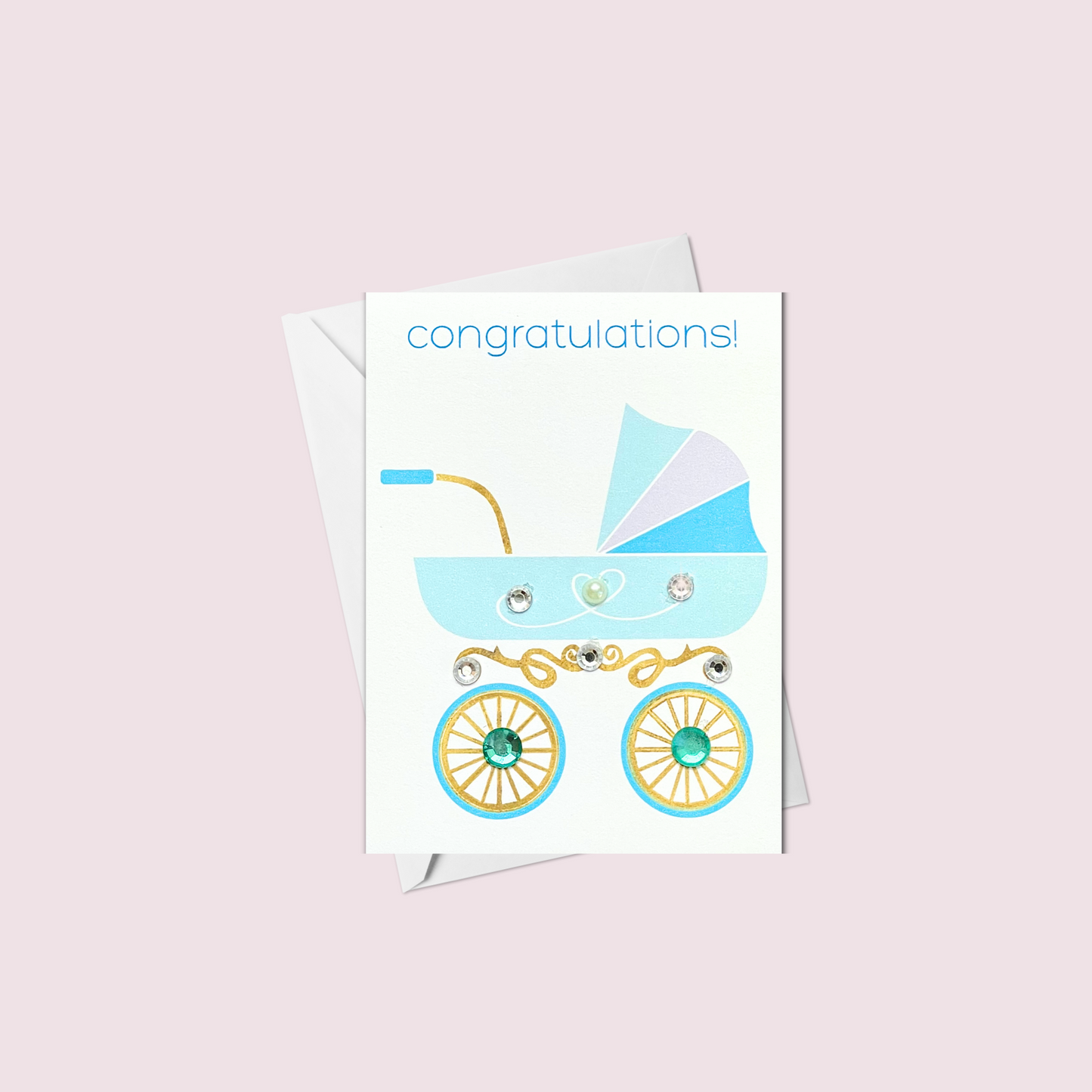 Mini Congratulations! Blue Baby Carriage