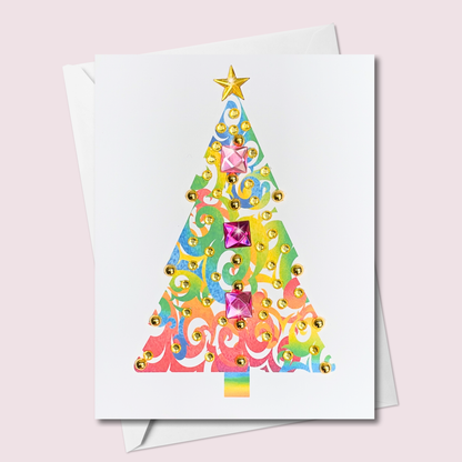 Christmas Tree Greeting Card with Star