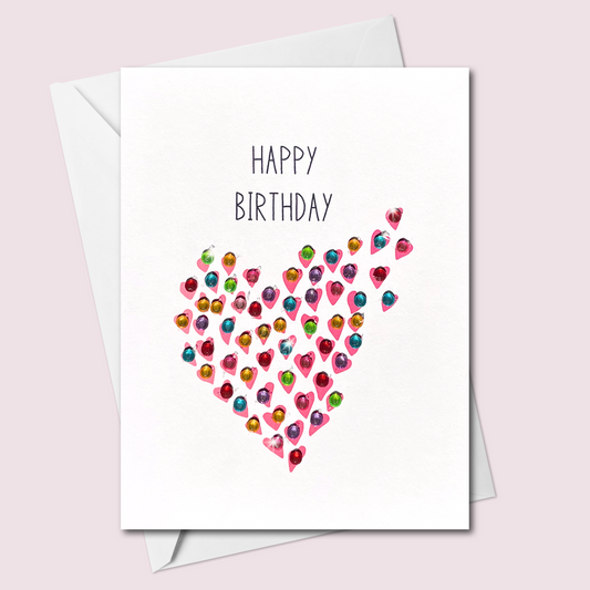 Happy Birthday Hearts - Multicolour