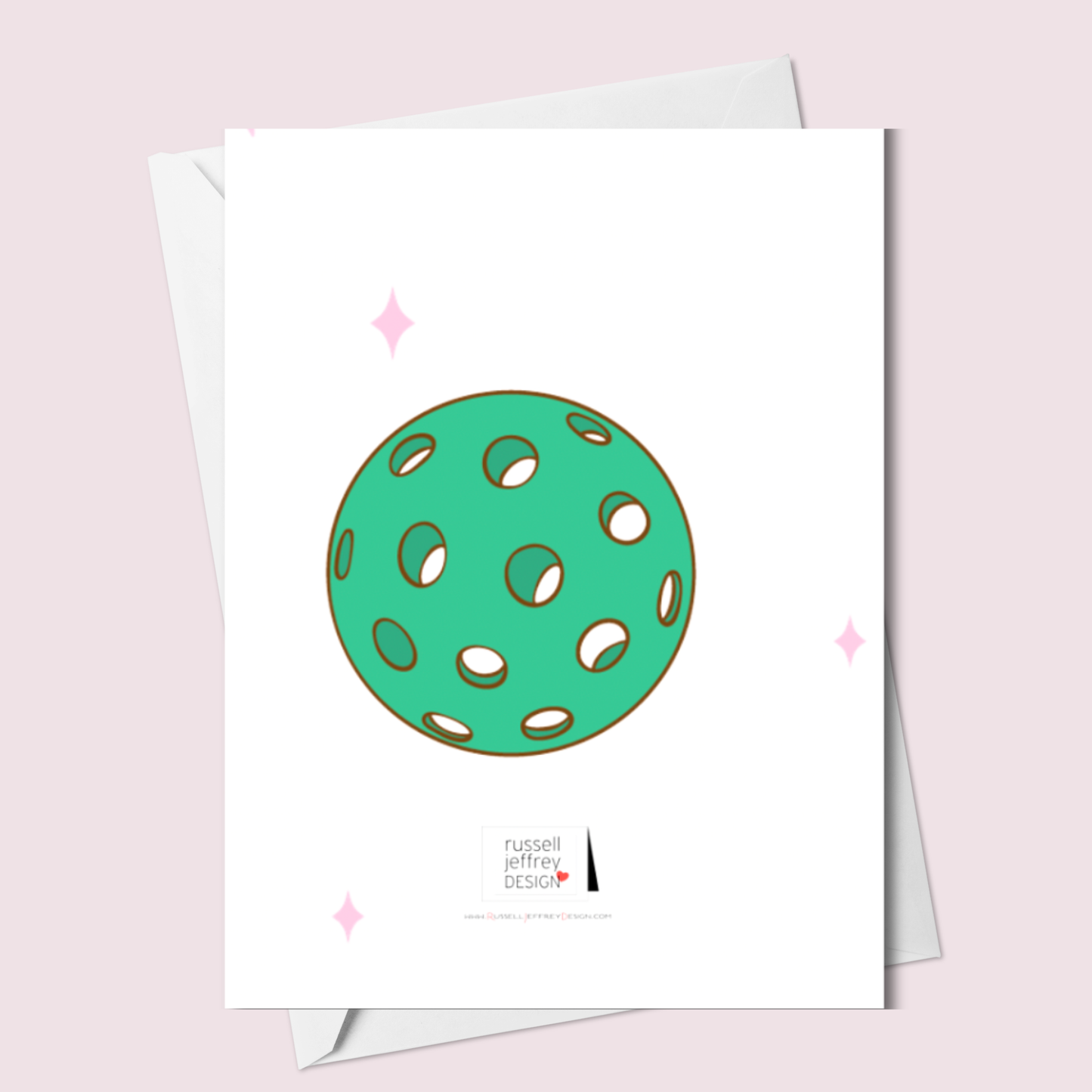 Happy Birthday Pickleball Paddle Greeting Card – Pink & Teal with Pearls & Crystal Gems | Blank Inside | Handmade in Canada