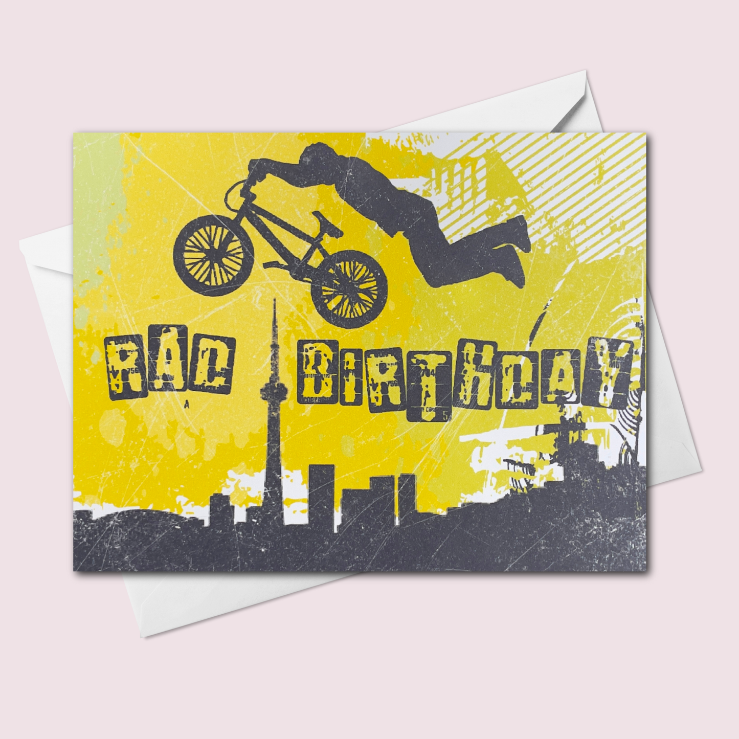 Rad Birthday BMX Card – Toronto Skyline, Extreme Sports Birthday Card