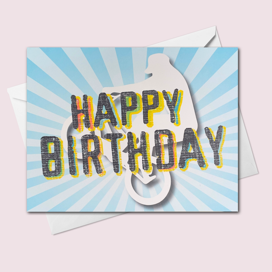 BMX Happy Birthday Card – Kids & Boys Cycling Birthday Card