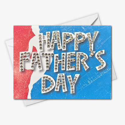 Father’s Day Sports Card – Bling Rhinestone Greeting Card for Dad | Basketball & Sports Lover Gift | Handmade Sparkle Card for Father’s Day