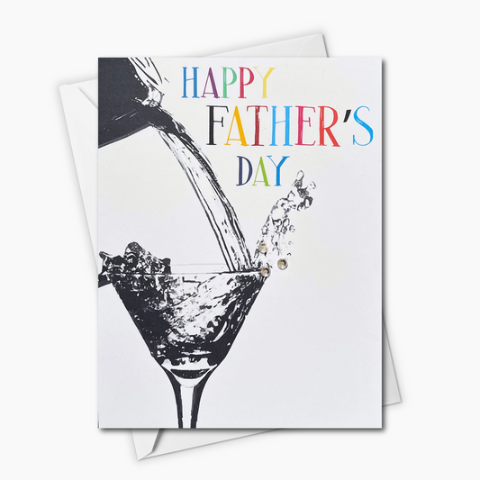 Father’s Day Cocktail Card – Martini Glass Greeting Card for Dad | Happy Hour Father’s Day Gift | Handmade Card for Drink Lovers