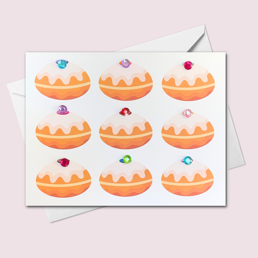 Donut Greeting Card | Sufganyot | Hanukkah Greeting Card