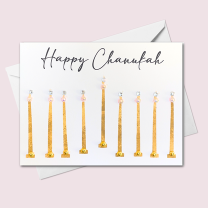 Happy Chanukah Modern Menorah Greeting Card