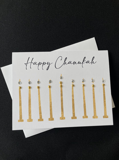Happy Chanukah Modern Menorah Greeting Card