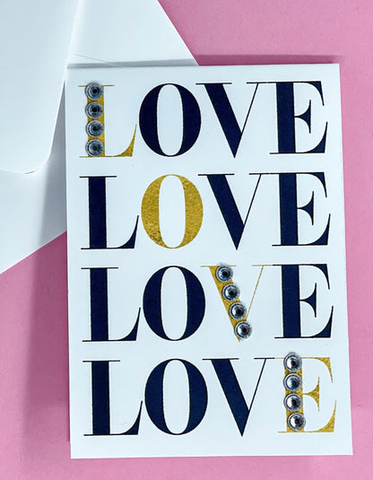 Mini Love Love Love Greeting Card