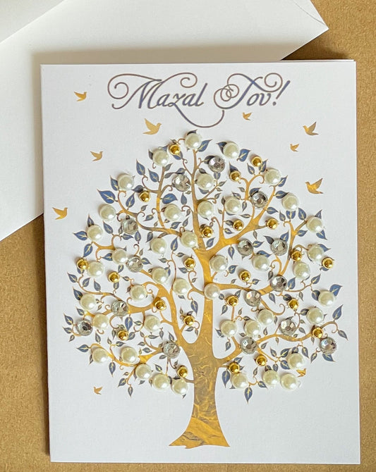 Mazal Tov Tree in Gold