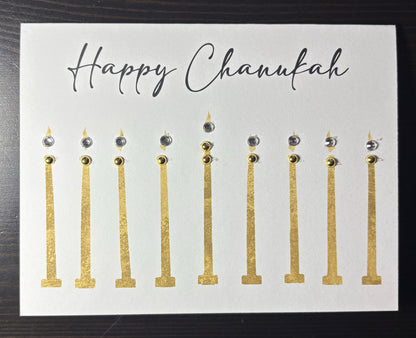 Happy Chanukah Modern Menorah Greeting Card