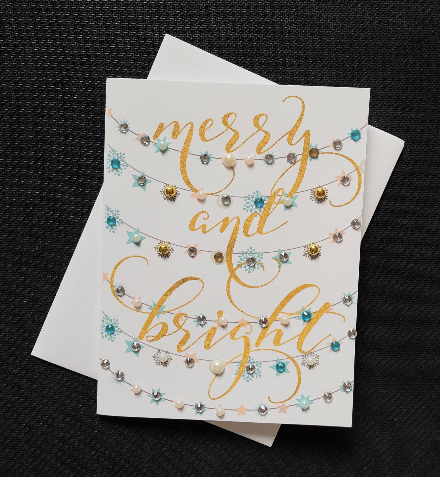 Merry and Bright! Christmas Holiday Greeting Card - Gold Text