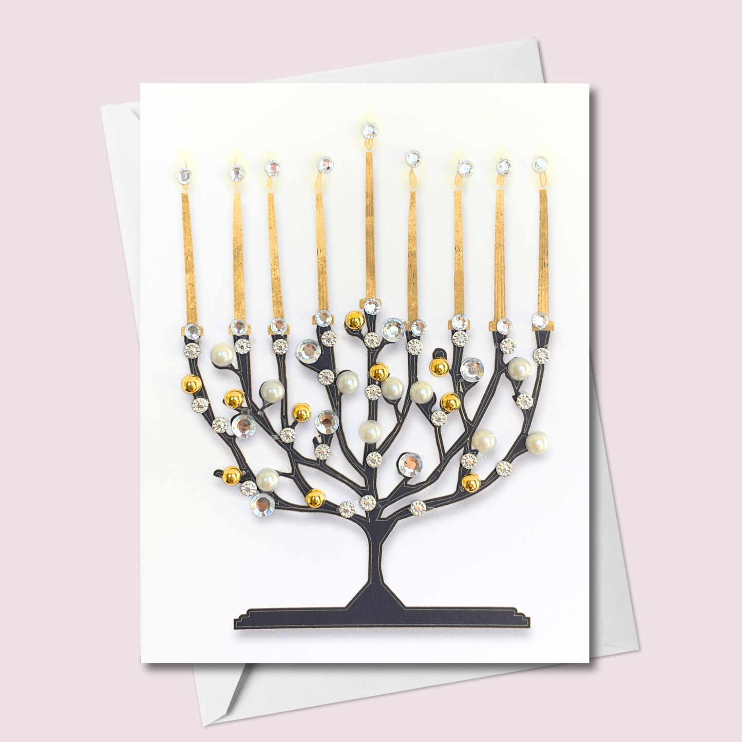 Black Menorah Greeting Card