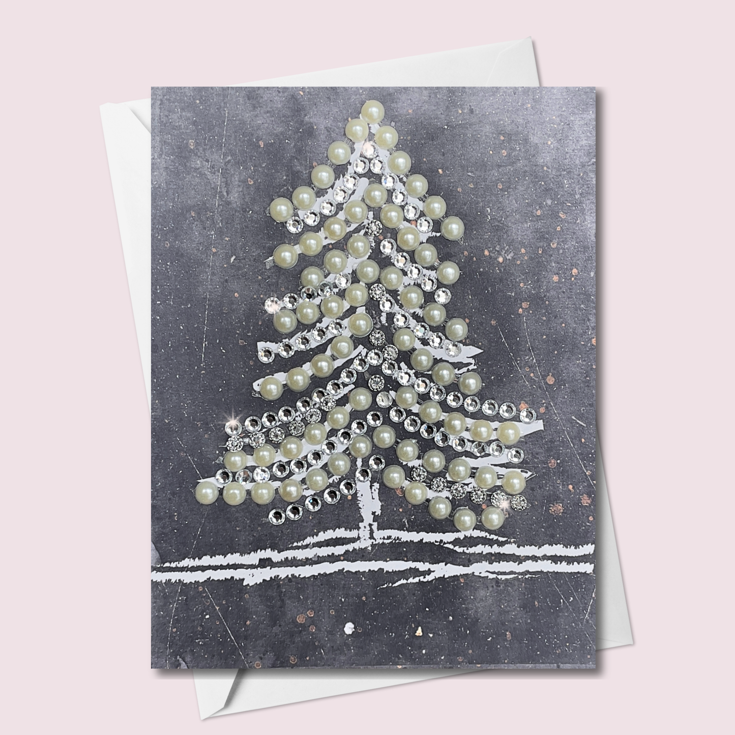 Christmas Tree Greeting Card Black