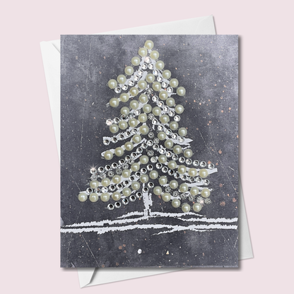 Christmas Tree Greeting Card Black