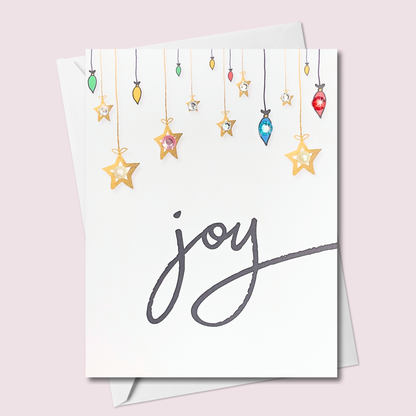 Merry Christmas Joy Greeting Card Black