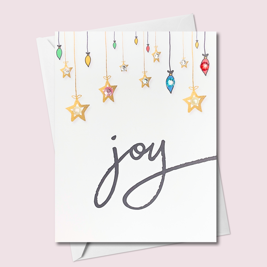 Merry Christmas Joy Greeting Card Black