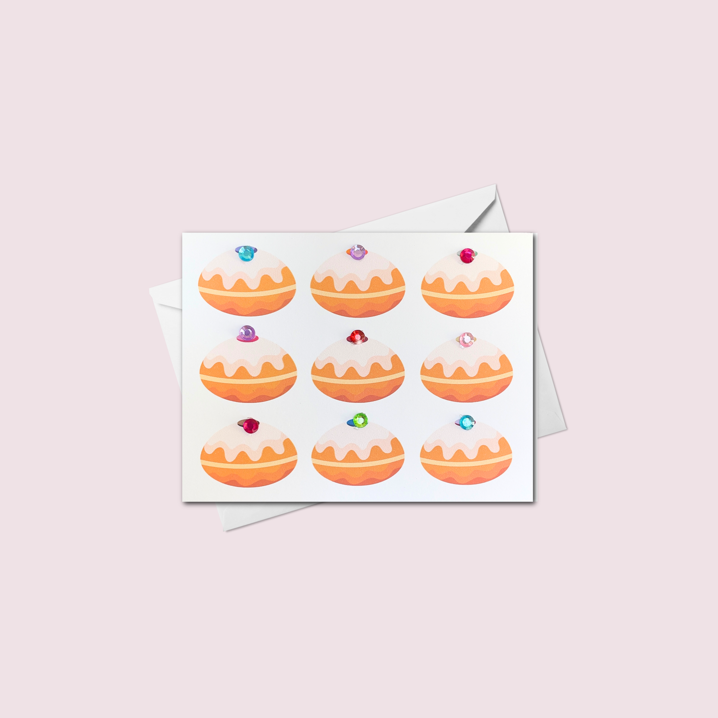Mini Donut Greeting Card | Sufganyot | Hanukkah Greeting Card