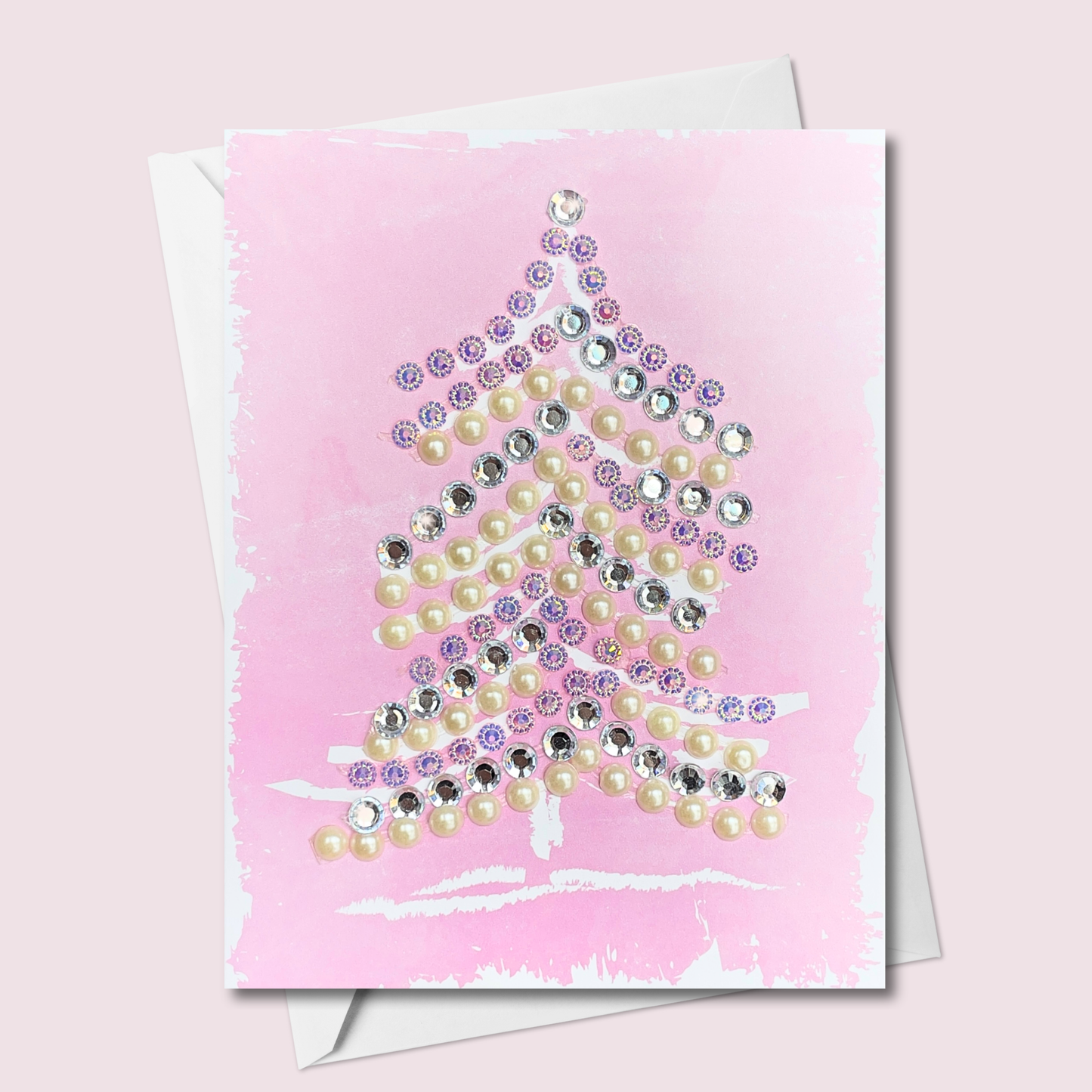 Christmas Tree Greeting Card Pink