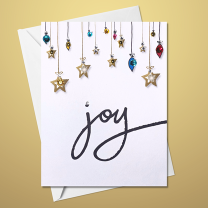 Merry Christmas Joy Greeting Card Black