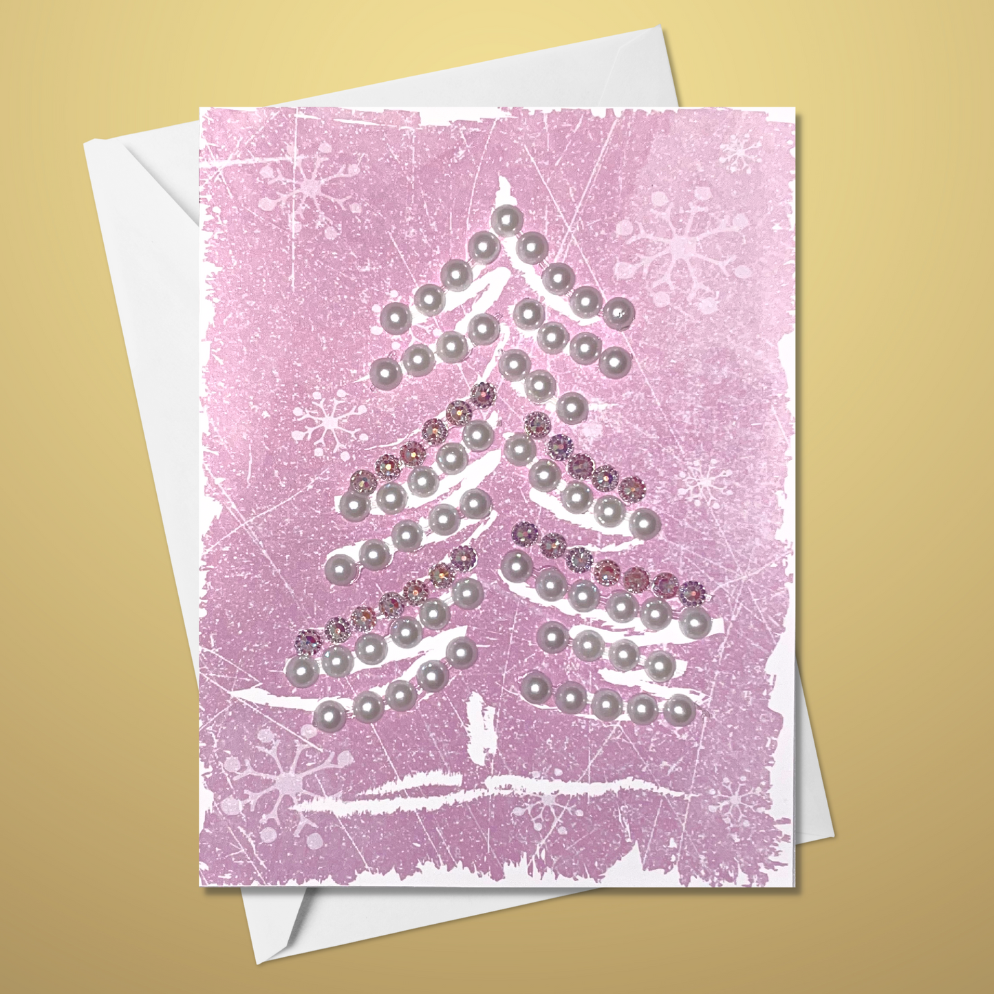 Christmas Tree Greeting Card Pink