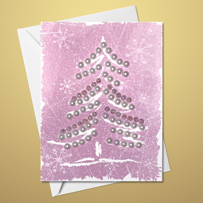 Christmas Tree Greeting Card Pink