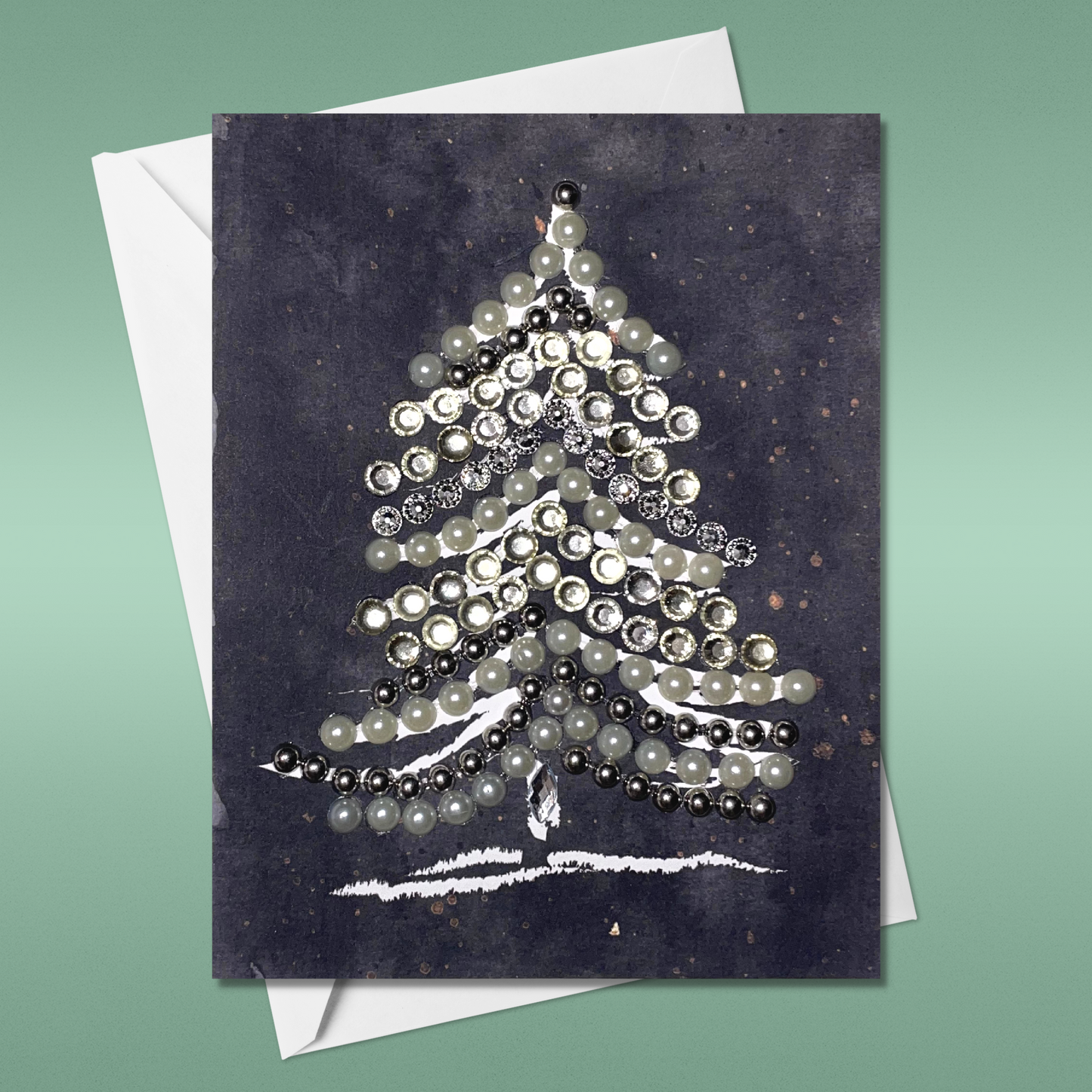 Christmas Tree Greeting Card Black