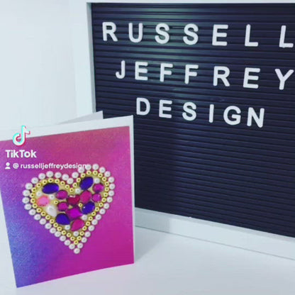 Sparkly Heart on Pink and Purple Watercolour Background 💜