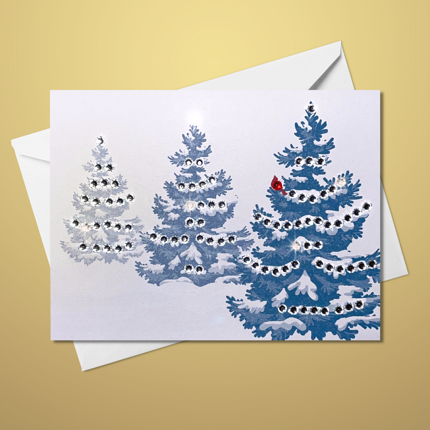 Red Cardinal in Tree Christmas Card