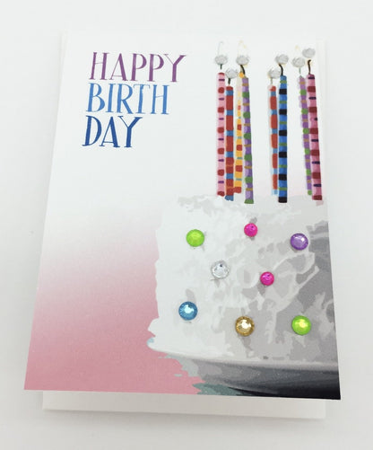 Mini Happy Birthday Half Cake Greeting Card