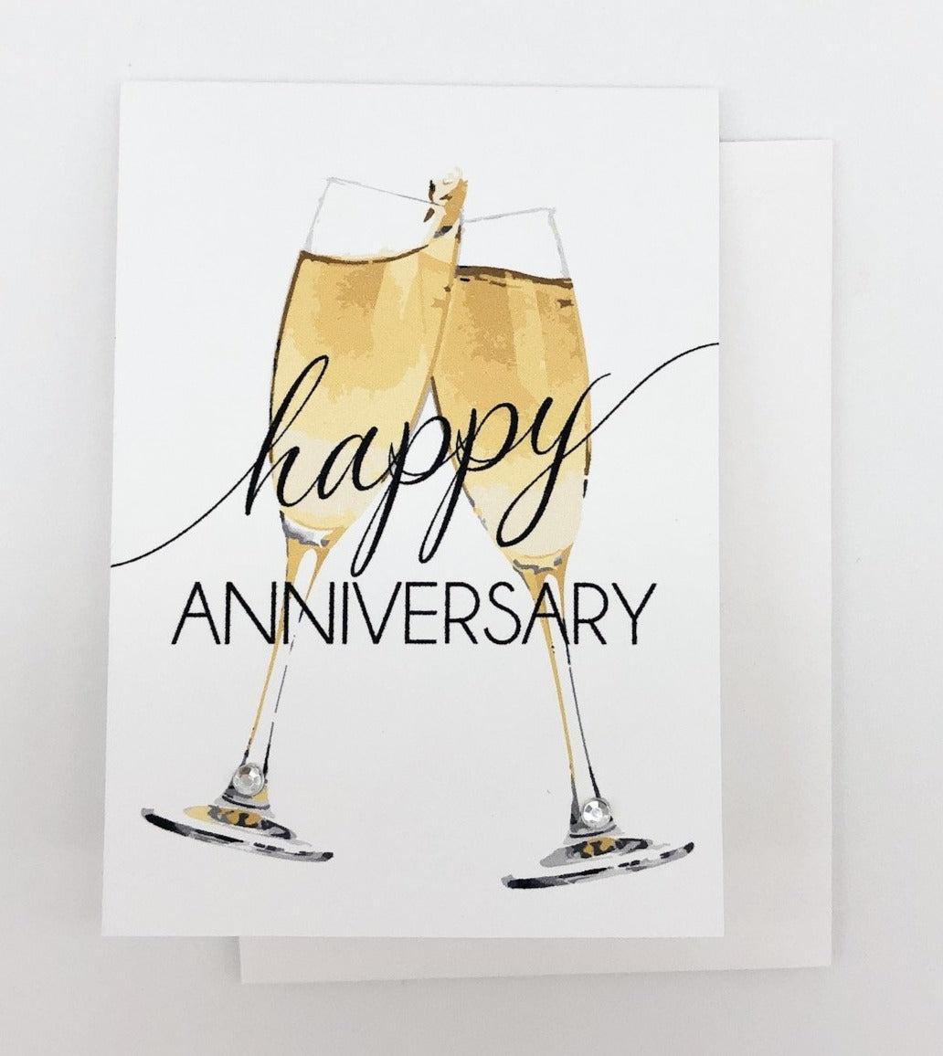 Mini Happy Anniversary Champagne Greeting Card