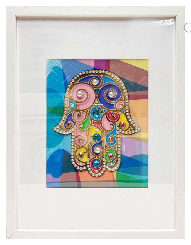 Large Stained Glass Design Hamsa