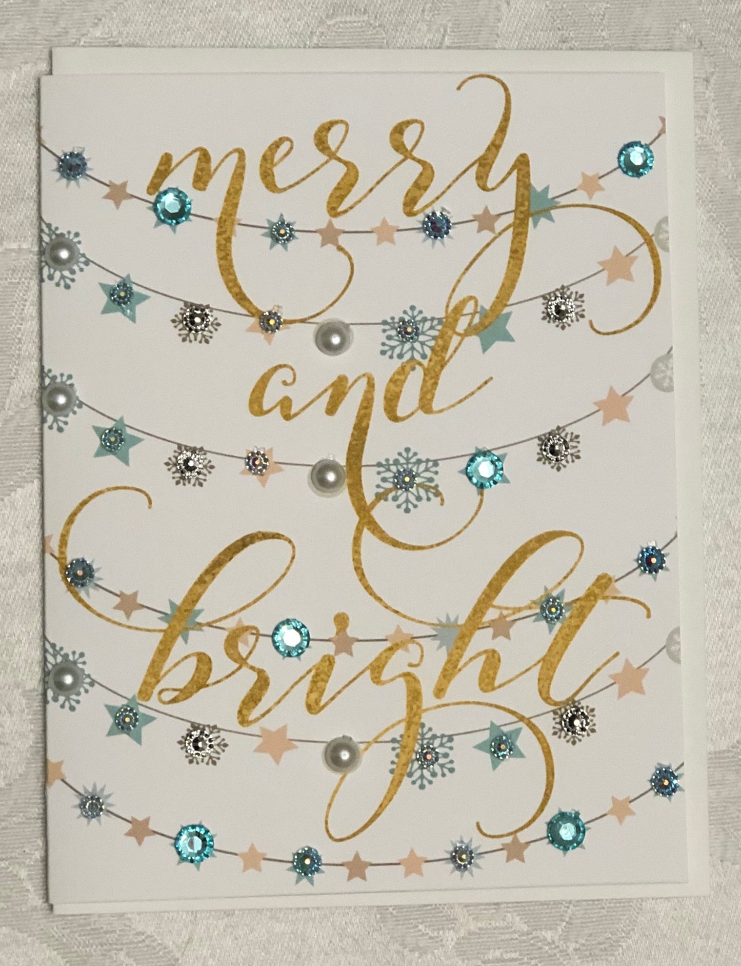 Merry and Bright! Christmas Holiday Greeting Card - Gold Text