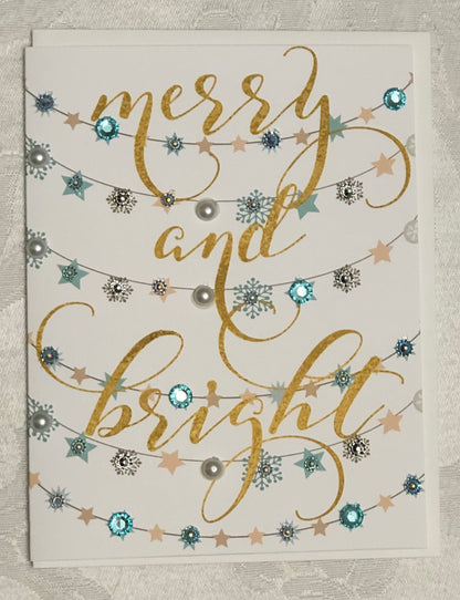 Merry and Bright! Christmas Holiday Greeting Card - Gold Text
