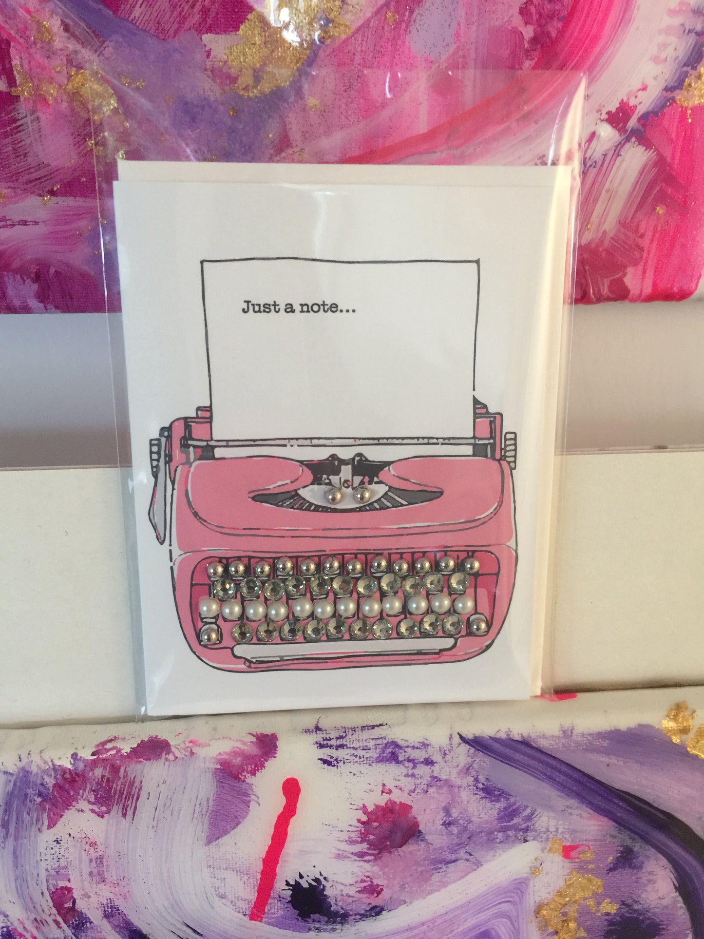Just a note pink typewriter