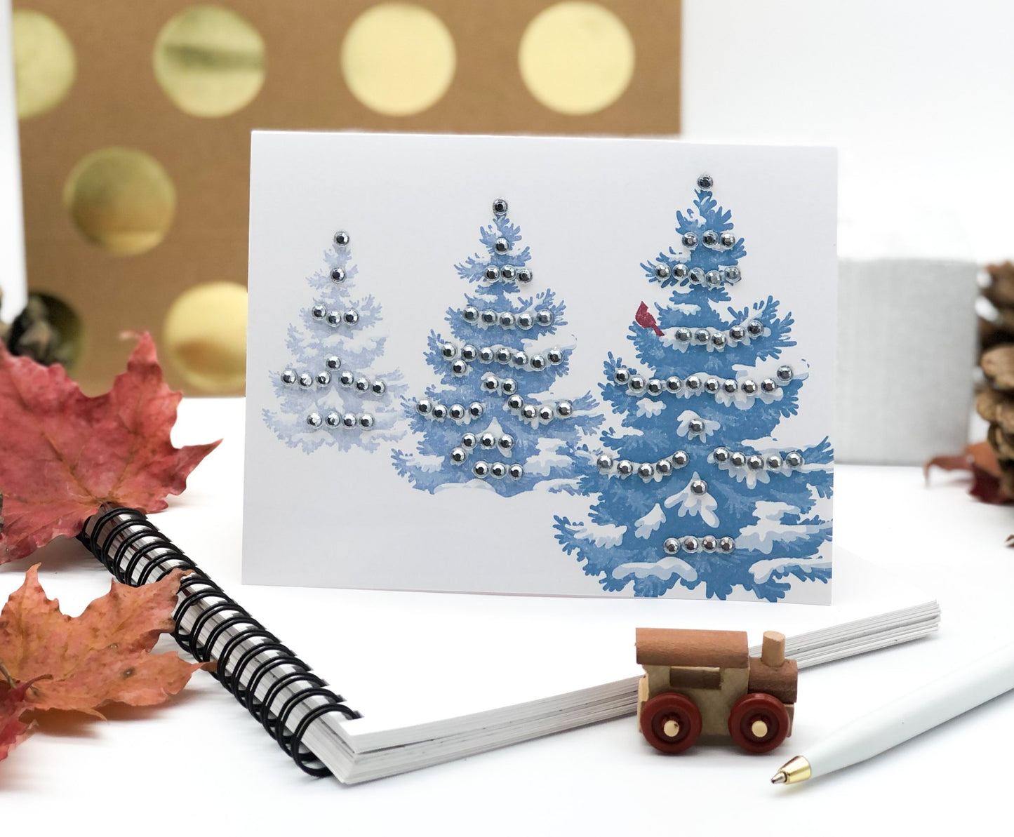 Red Cardinal in Tree Christmas Card