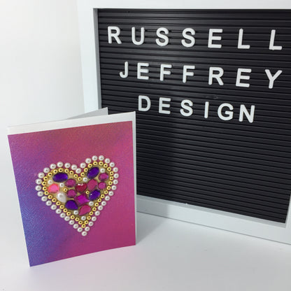 Sparkly Heart on Pink and Purple Watercolour Background 💜