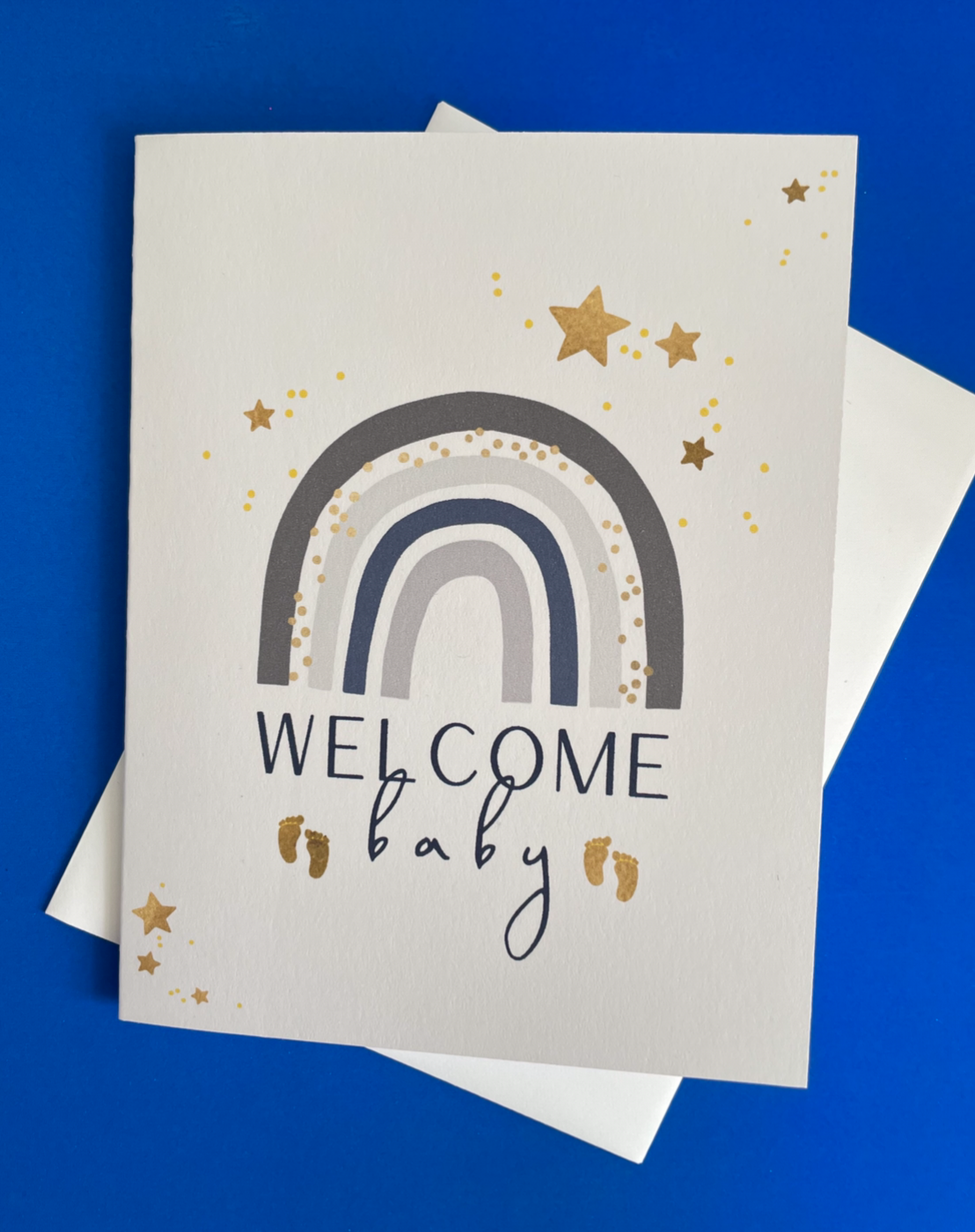 Welcome Baby Rainbow - Grey